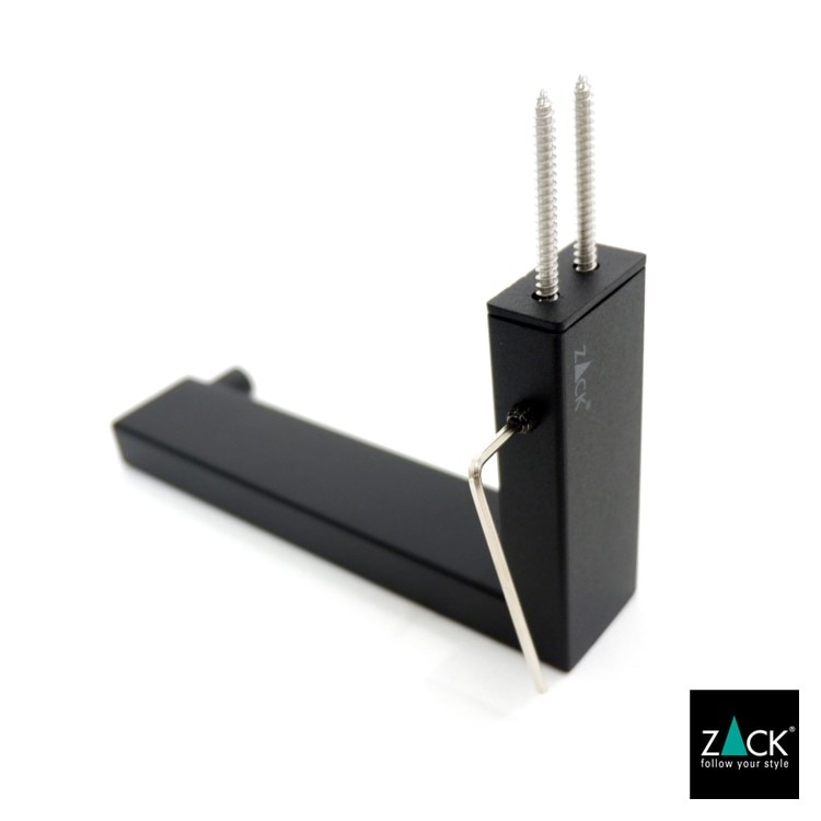 ZACK 40590 LINEA ドイツZACK社製モダンデザインのトイレットペーパーホルダー マットブラック 壁付けタイプ DIY [在庫有り]