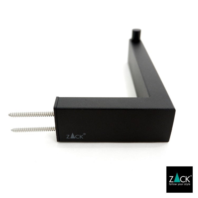 ZACK 40590 LINEA ドイツZACK社製モダンデザインのトイレットペーパーホルダー マットブラック 壁付けタイプ DIY [在庫有り]