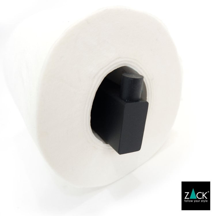 ZACK 40590 LINEA ドイツZACK社製モダンデザインのトイレットペーパーホルダー マットブラック 壁付けタイプ DIY [在庫有り]