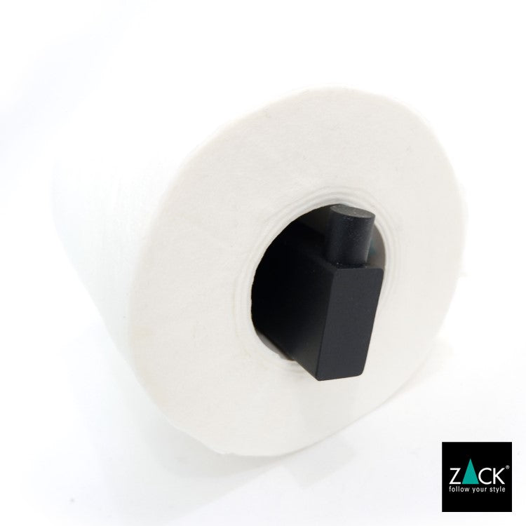 ZACK 40590 LINEA ドイツZACK社製モダンデザインのトイレットペーパーホルダー マットブラック 壁付けタイプ DIY [在庫有り]