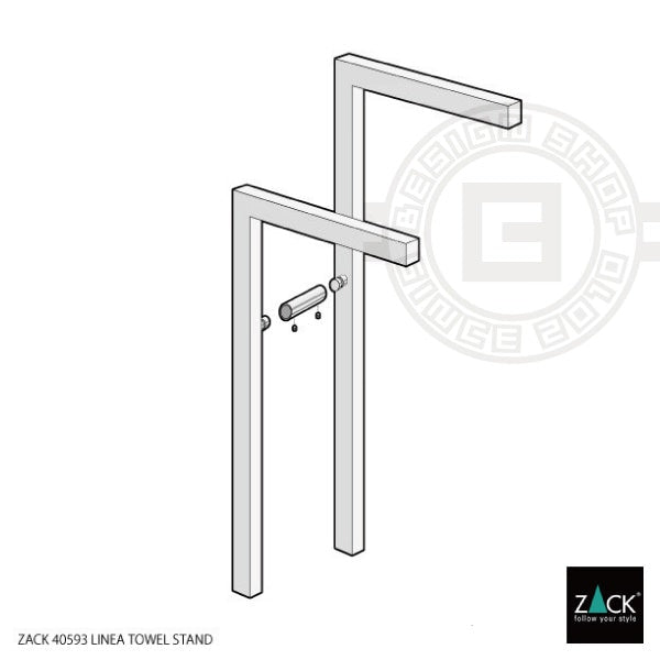 ZACK 40593 LINEA ドイツZACK社製モダンデザインのタオルスタンド マットブラック [在庫有り]