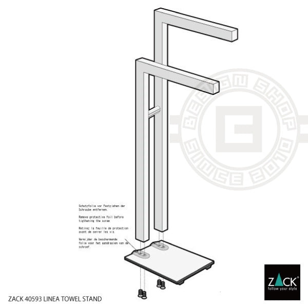 ZACK 40593 LINEA ドイツZACK社製モダンデザインのタオルスタンド マットブラック [在庫有り]