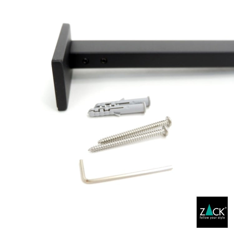 ZACK 40595 LINEA ドイツZACK社製モダンデザインのタオルホルダー マットブラック 壁付けタイプ DIY [在庫有り]