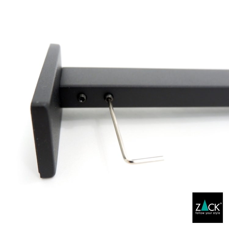 ZACK 40595 LINEA ドイツZACK社製モダンデザインのタオルホルダー マットブラック 壁付けタイプ DIY [在庫有り]