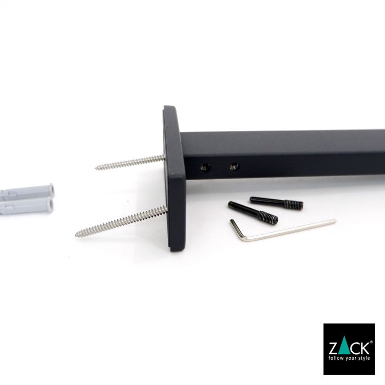 ZACK 40595 LINEA ドイツZACK社製モダンデザインのタオルホルダー マットブラック 壁付けタイプ DIY [在庫有り]