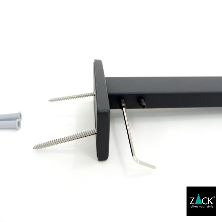 ZACK 40595 LINEA ドイツZACK社製モダンデザインのタオルホルダー マットブラック 壁付けタイプ DIY [在庫有り]