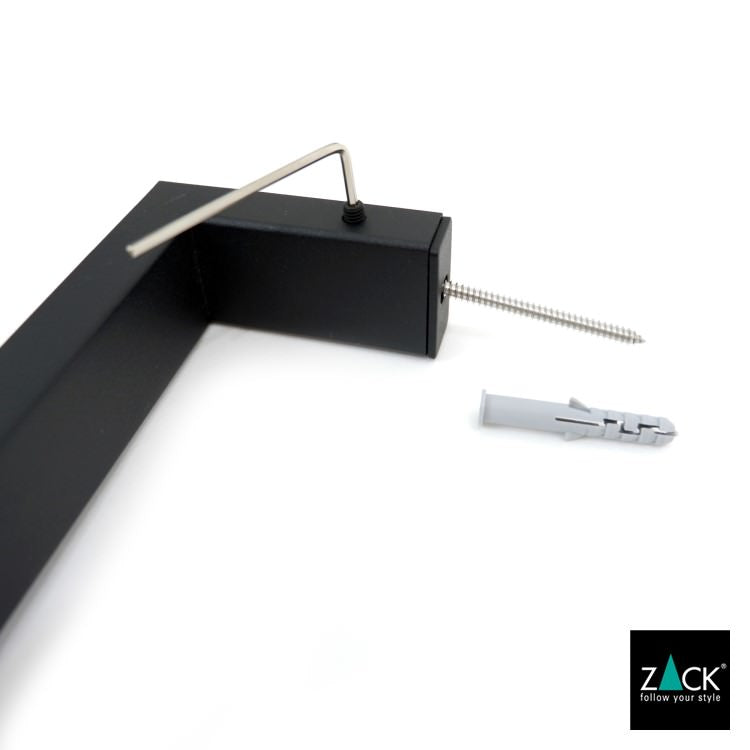 ZACK 40598 LINEA ドイツZACK社製モダンデザインのタオルホルダー マットブラック 壁付けタイプ DIY [在庫有り]