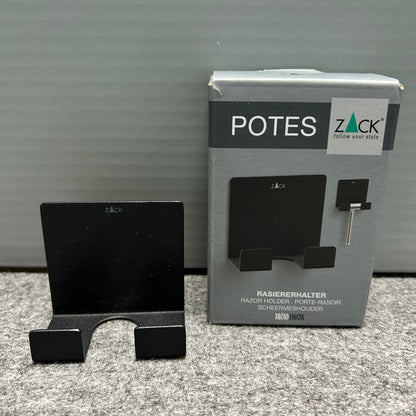 [SAMPLE] レイザーホルダー｜ZACK 40604 POTES MB ひげそり 洗面収納 接着シールタイプ 高さ5.5cm 幅6cm 18/10ステンレス製 マットブラック