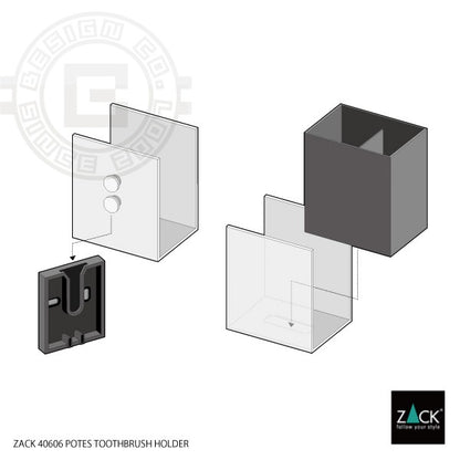 ZACK 40606 POTES ドイツZACK社製モダンデザインの歯ブラシホルダー HL [お取寄せ]