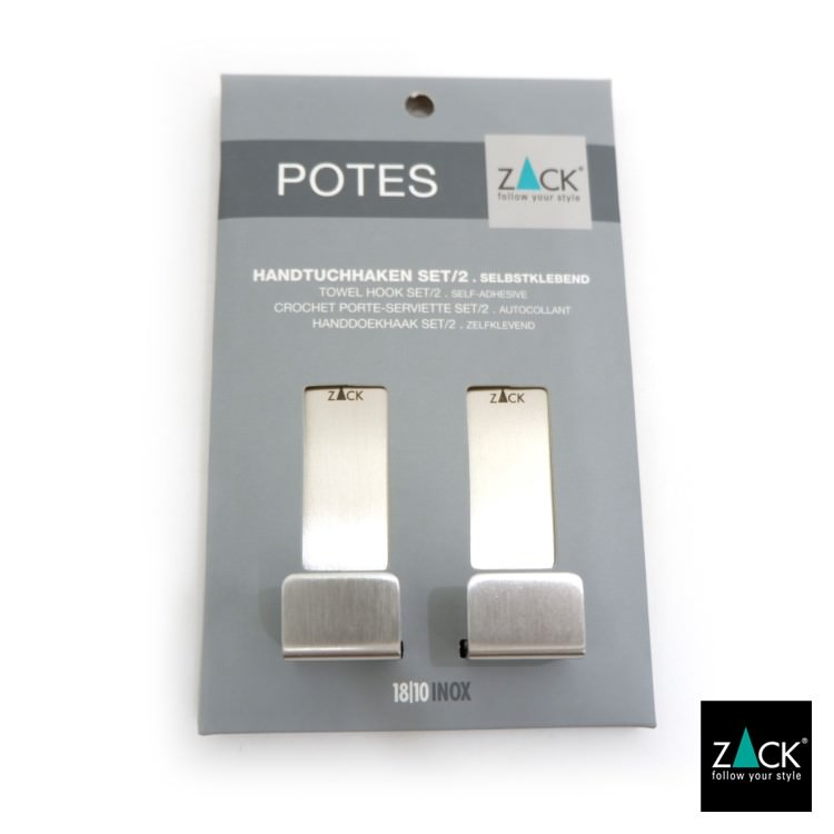 ZACK 40608 POTES ドイツZACK社製モダンデザインのタオルフックS 2個入 HL [在庫有り]