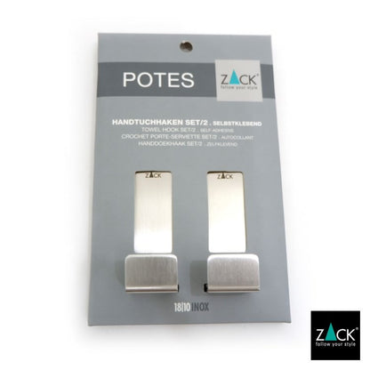 ZACK 40608 POTES ドイツZACK社製モダンデザインのタオルフックS 2個入 HL [在庫有り]