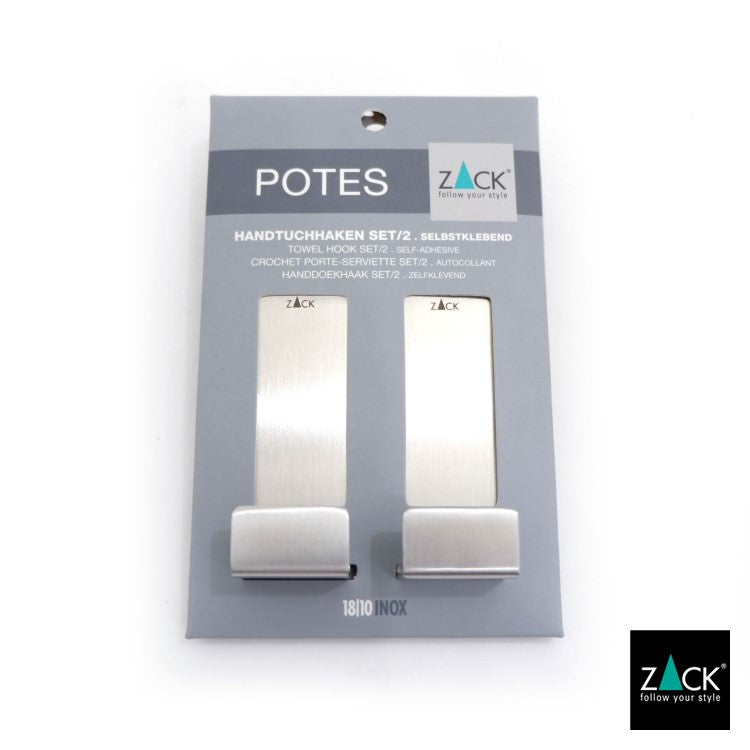 ZACK 40610 POTES ドイツZACK社製モダンデザインのタオルフックL 2個入 HL [在庫有り]