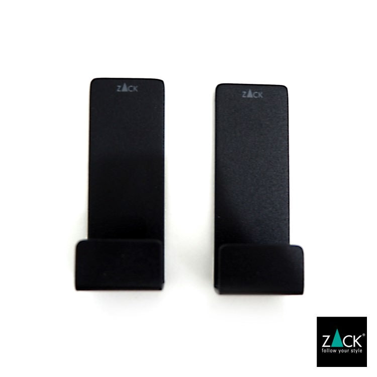 ZACK 40611 POTES ドイツZACK社製モダンデザインのタオルフックL 2個入 マットブラック [在庫有り]