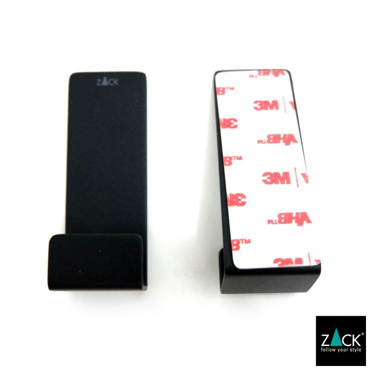 ZACK 40611 POTES ドイツZACK社製モダンデザインのタオルフックL 2個入 マットブラック [在庫有り]