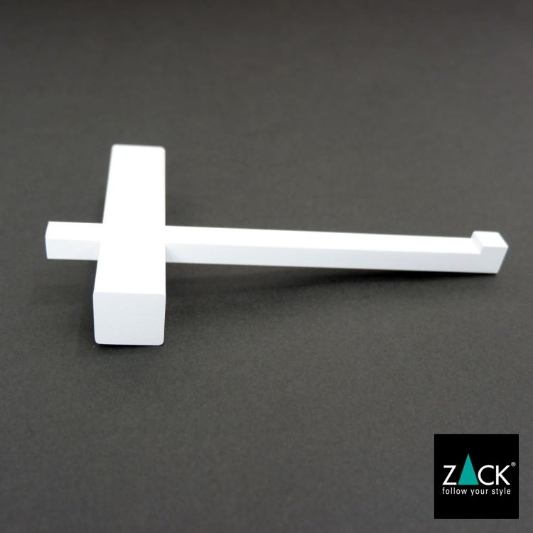 ZACK 40810 CARVO ドイツZACK社製モダンデザインのトイレットペーパーホルダー ホワイト仕上げ 壁付けタイプ DIY [在庫有り]
