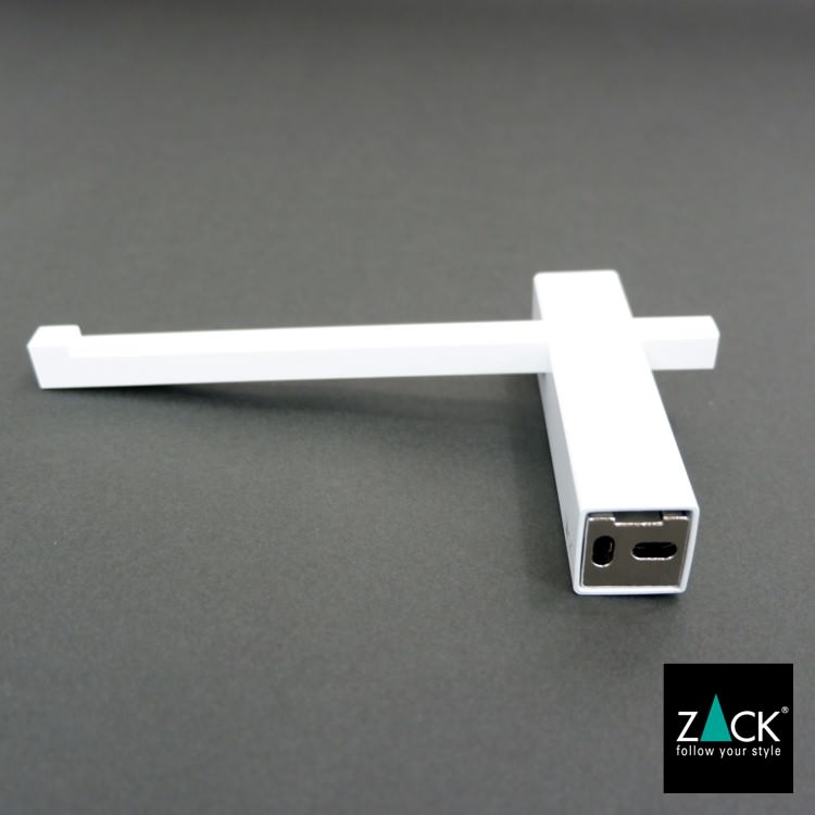 ZACK 40810 CARVO ドイツZACK社製モダンデザインのトイレットペーパーホルダー ホワイト仕上げ 壁付けタイプ DIY [在庫有り]