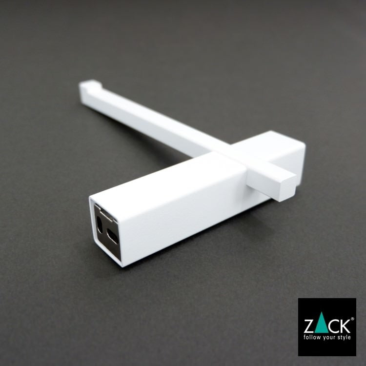 ZACK 40810 CARVO ドイツZACK社製モダンデザインのトイレットペーパーホルダー ホワイト仕上げ 壁付けタイプ DIY [在庫有り]