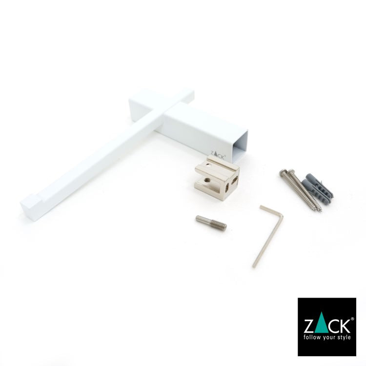 ZACK 40810 CARVO ドイツZACK社製モダンデザインのトイレットペーパーホルダー ホワイト仕上げ 壁付けタイプ DIY [在庫有り]