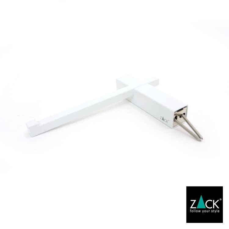 ZACK 40810 CARVO ドイツZACK社製モダンデザインのトイレットペーパーホルダー ホワイト仕上げ 壁付けタイプ DIY [在庫有り]