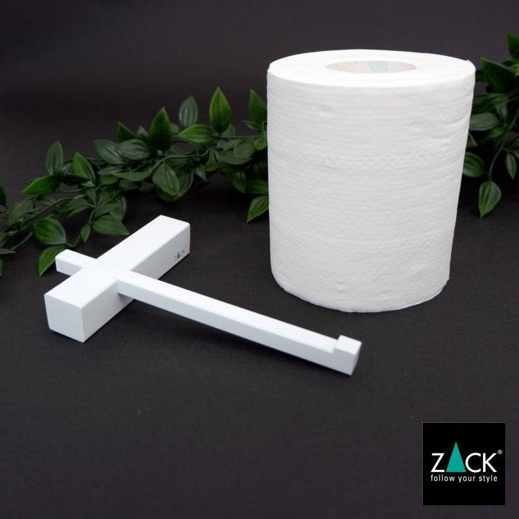 ZACK 40810 CARVO ドイツZACK社製モダンデザインのトイレットペーパーホルダー ホワイト仕上げ 壁付けタイプ DIY [在庫有り]