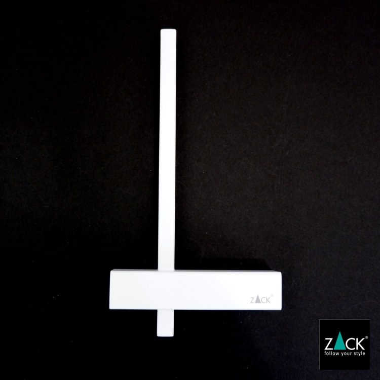 ZACK 40811 CARVO ドイツZACK社製モダンデザインのスペアトイレットペーパーホルダー 予備ロール ホワイト仕上げ 壁付けタイプ DIY [在庫有り]