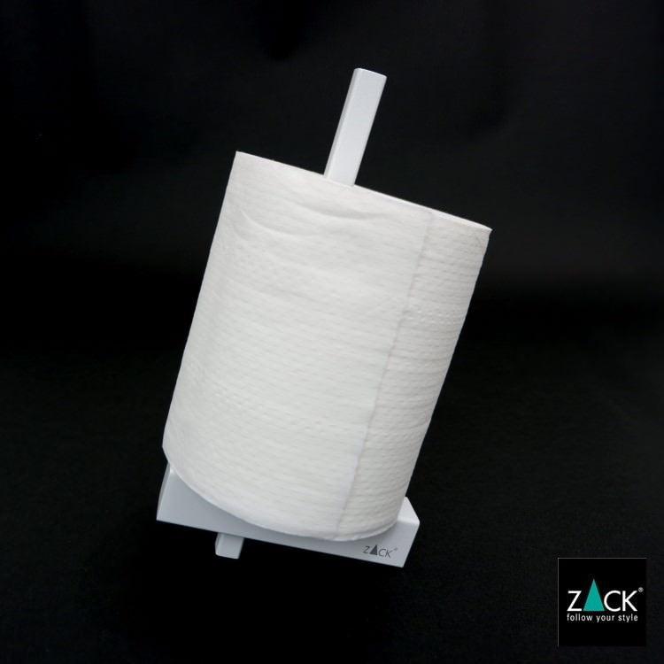 ZACK 40811 CARVO ドイツZACK社製モダンデザインのスペアトイレットペーパーホルダー 予備ロール ホワイト仕上げ 壁付けタイプ DIY [在庫有り]