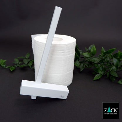 ZACK 40811 CARVO ドイツZACK社製モダンデザインのスペアトイレットペーパーホルダー 予備ロール ホワイト仕上げ 壁付けタイプ DIY [在庫有り]