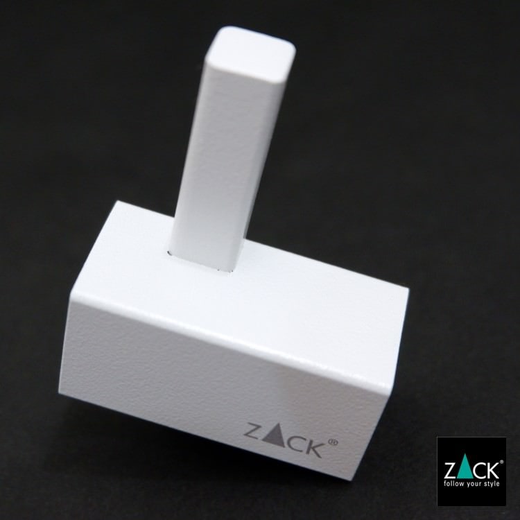 ZACK 40813 CARVO ドイツZACK社製モダンデザインのタオルフック ホワイト仕上げ 壁付けタイプ DIY [在庫有り]