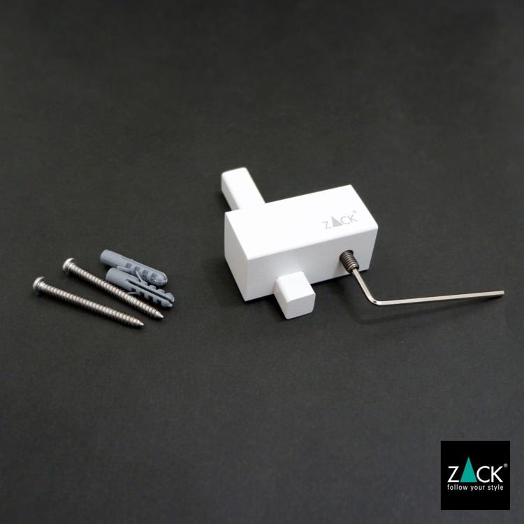 ZACK 40813 CARVO ドイツZACK社製モダンデザインのタオルフック ホワイト仕上げ 壁付けタイプ DIY [在庫有り]