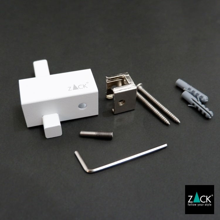 ZACK 40813 CARVO ドイツZACK社製モダンデザインのタオルフック ホワイト仕上げ 壁付けタイプ DIY [在庫有り]