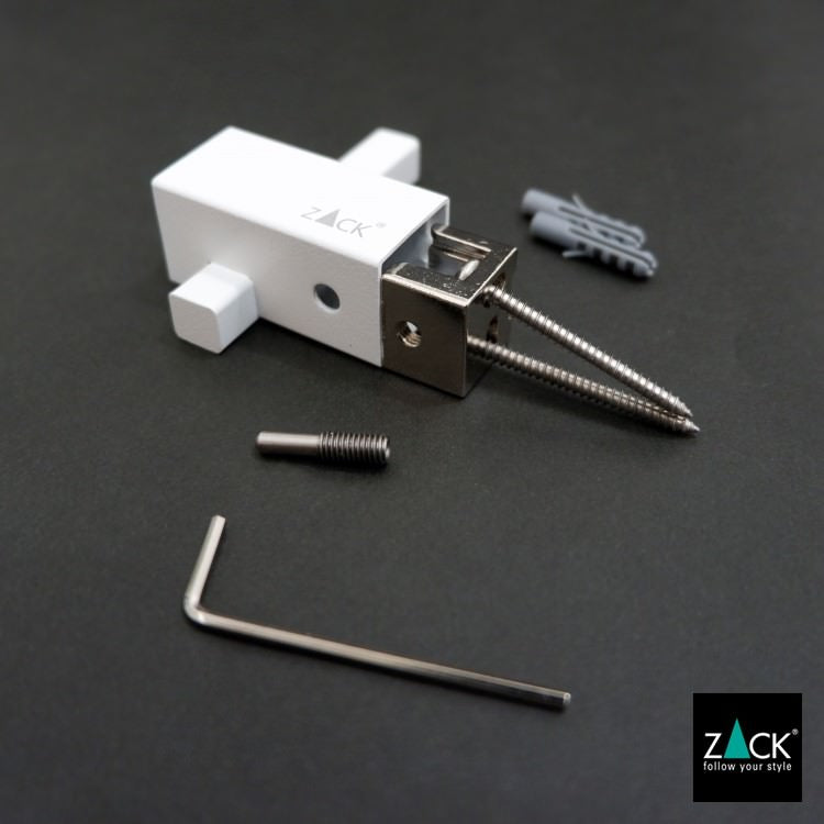 ZACK 40813 CARVO ドイツZACK社製モダンデザインのタオルフック ホワイト仕上げ 壁付けタイプ DIY [在庫有り]