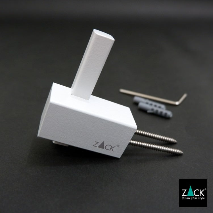 ZACK 40813 CARVO ドイツZACK社製モダンデザインのタオルフック ホワイト仕上げ 壁付けタイプ DIY [在庫有り]