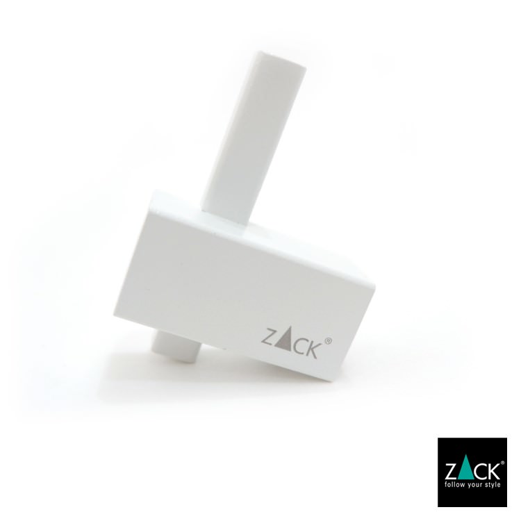 ZACK 40813 CARVO ドイツZACK社製モダンデザインのタオルフック ホワイト仕上げ 壁付けタイプ DIY [在庫有り]