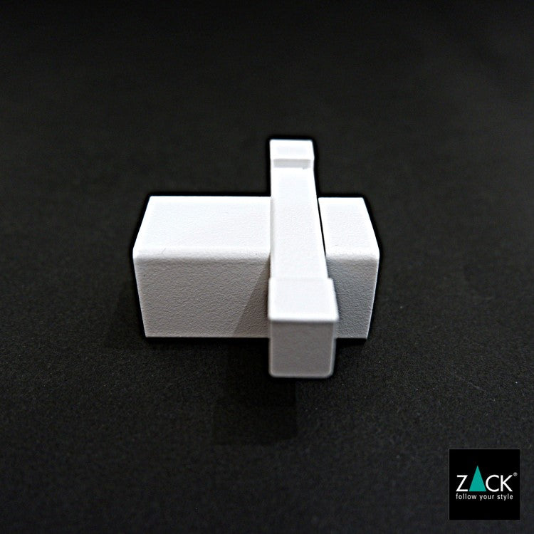 ZACK 40814 CARVO ドイツZACK社製モダンデザインのダブルタオルフック ホワイト仕上げ 壁付けタイプ DIY [在庫有り]