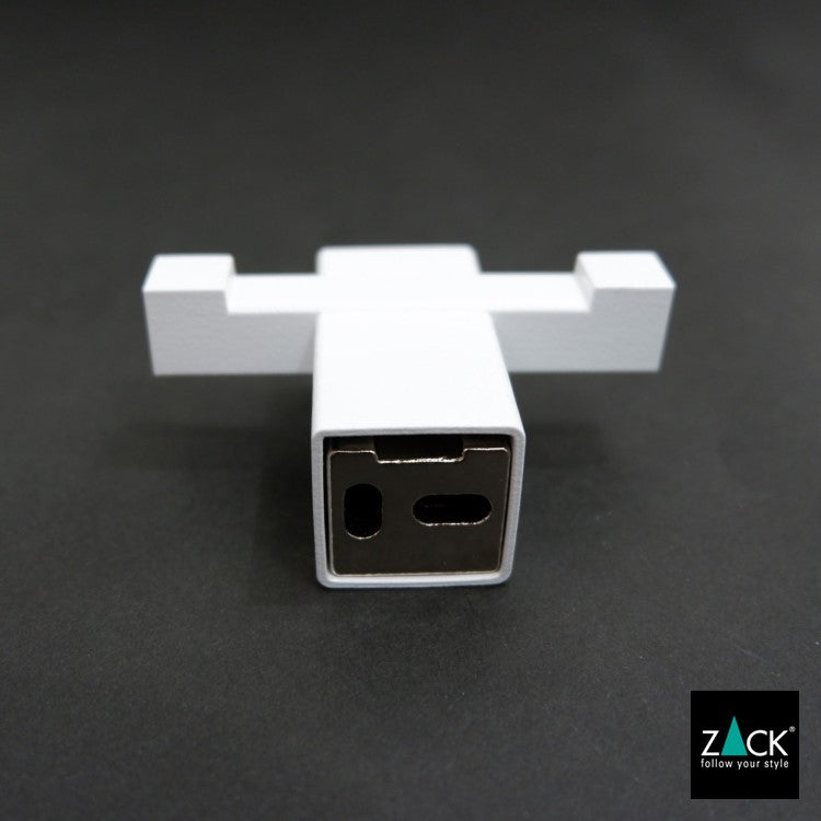 ZACK 40814 CARVO ドイツZACK社製モダンデザインのダブルタオルフック ホワイト仕上げ 壁付けタイプ DIY [在庫有り]