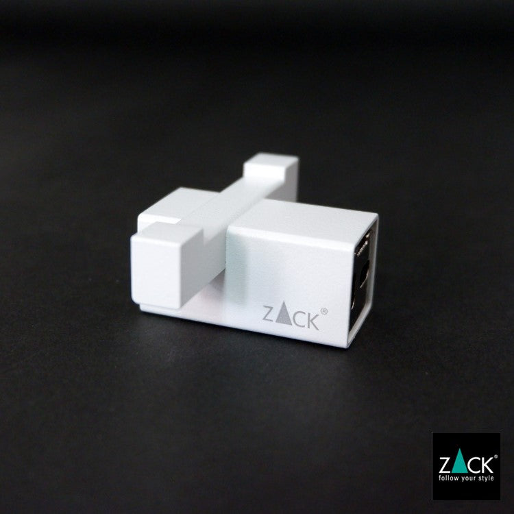 ZACK 40814 CARVO ドイツZACK社製モダンデザインのダブルタオルフック ホワイト仕上げ 壁付けタイプ DIY [在庫有り]