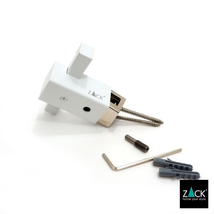 ZACK 40814 CARVO ドイツZACK社製モダンデザインのダブルタオルフック ホワイト仕上げ 壁付けタイプ DIY [在庫有り]