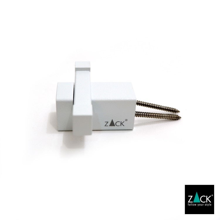 ZACK 40814 CARVO ドイツZACK社製モダンデザインのダブルタオルフック ホワイト仕上げ 壁付けタイプ DIY [在庫有り]