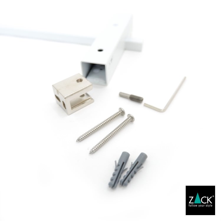 ZACK 40815 CARVO ドイツZACK社製モダンデザインのタオルレール ホワイト仕上げ 壁付けタイプ DIY [在庫有り]