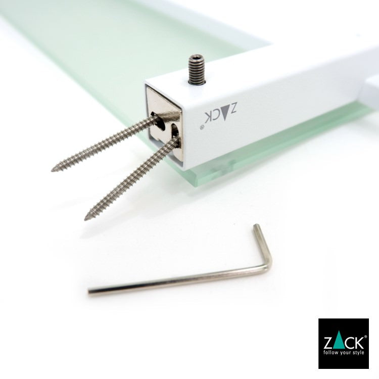 ZACK 40816 CARVO ドイツZACK社製モダンデザインのバスルームシェルフ ホワイト仕上げ 壁付けタイプ DIY [在庫有り]