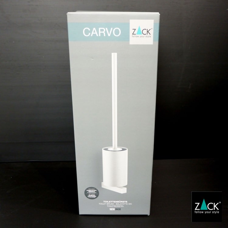 [サンプル品] ZACK 40817 CARVO ドイツZACK社製モダンデザインのトイレブラシ ホワイト仕上げ 壁付けタイプ DIY [在庫有り]