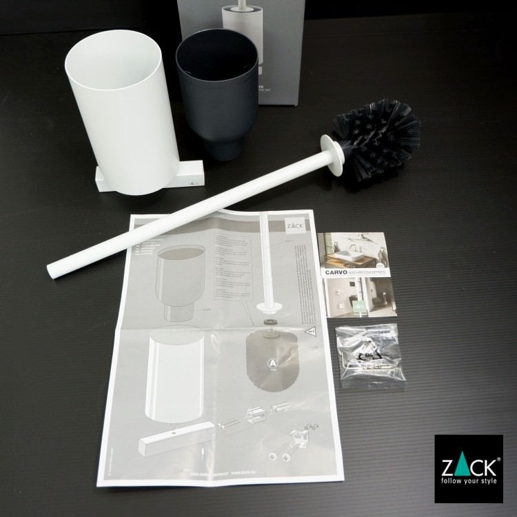 [サンプル品] ZACK 40817 CARVO ドイツZACK社製モダンデザインのトイレブラシ ホワイト仕上げ 壁付けタイプ DIY [在庫有り]