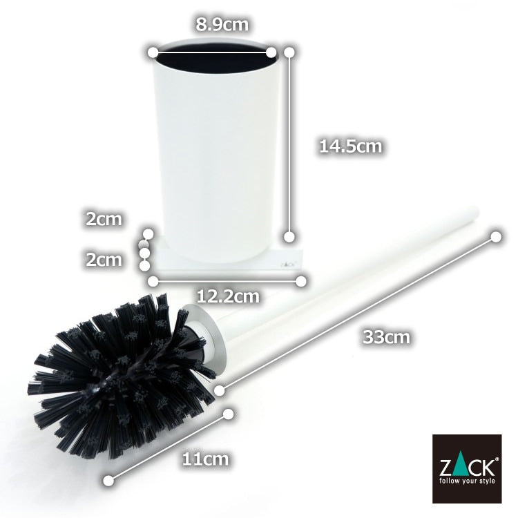 [サンプル品] ZACK 40817 CARVO ドイツZACK社製モダンデザインのトイレブラシ ホワイト仕上げ 壁付けタイプ DIY [在庫有り]