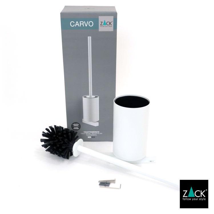 ZACK 40817 CARVO ドイツZACK社製モダンデザインのトイレブラシ ホワイト仕上げ 壁付けタイプ DIY [在庫有り]