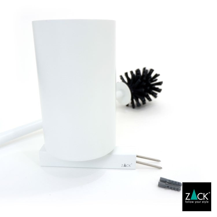 ZACK 40817 CARVO ドイツZACK社製モダンデザインのトイレブラシ ホワイト仕上げ 壁付けタイプ DIY [在庫有り]