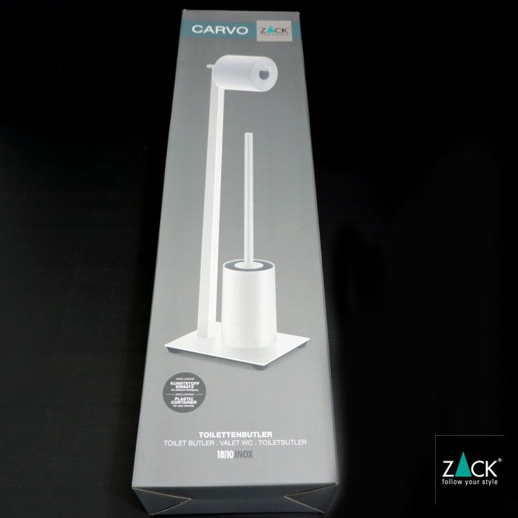 [サンプル品]ZACK 40818 CARVO ドイツZACK社製モダンデザインのトイレットバトラー ホワイト仕上げ [在庫有り]