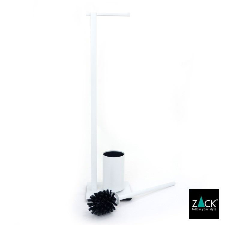 ZACK 40818 CARVO ドイツZACK社製モダンデザインのトイレットペーパースタンド トイレットバトラー ホワイト仕上げ [在庫有り]