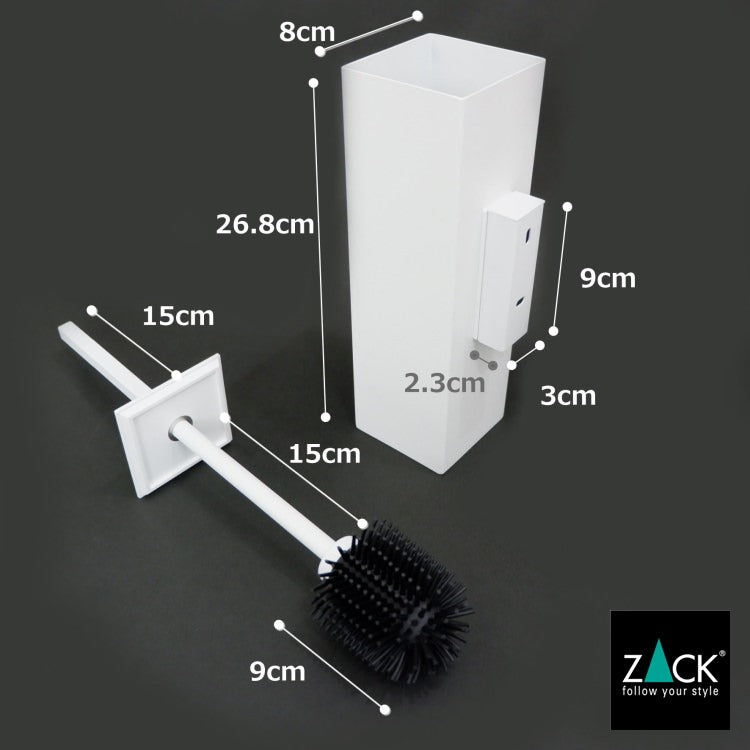 ZACK 40821 CARVO ドイツZACK社製モダンデザインのトイレブラシ ホワイト仕上げ 壁付けタイプ DIY [在庫有り]