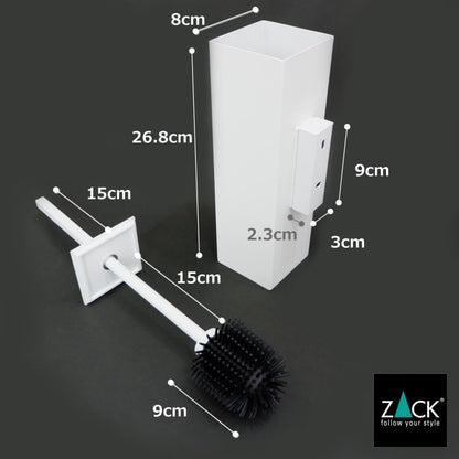 ZACK 40821 CARVO ドイツZACK社製モダンデザインのトイレブラシ ホワイト仕上げ 壁付けタイプ DIY [在庫有り]