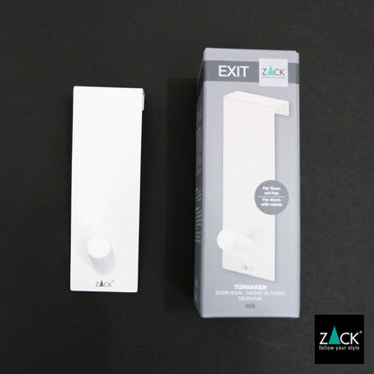 ZACK 40830 EXIT ドイツZACK社製モダンデザインのドアフック ホワイト仕上げ ドア幅19mm用 [在庫有り] H2-31